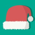 Santa Claus red hat vector isolated. Santa Christmas hat decoration. vector illustration in flat style. Royalty Free Stock Photo