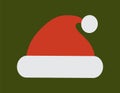 Santa Claus Red Hat with White Pompon Vector Icon