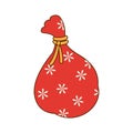 Santa Claus red sack icon isolated on white background Royalty Free Stock Photo