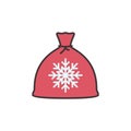 Santa Claus Red Sack vector Christmas concept icon Royalty Free Stock Photo