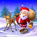 Santa Claus and reindeer