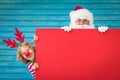 Santa Claus and reindeer child Royalty Free Stock Photo