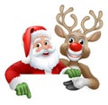 Santa Claus and Reindeer Christmas Cartoon Royalty Free Stock Photo