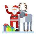 Santa Claus and Reindeer Royalty Free Stock Photo
