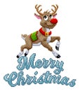 Santa Claus Reindeer Merry Christmas Pixel Art Royalty Free Stock Photo