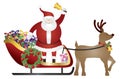 Santa Claus on Reindeer Sleigh Delivering Presents Royalty Free Stock Photo
