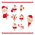 Santa Claus, reindeer, snowman, Christmas Royalty Free Stock Photo