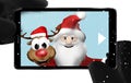 Santa Claus and Reindeer taking selfie photo Royalty Free Stock Photo