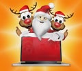 Santa Claus Reindeers Electronics Christmas Thumbs Up 3d