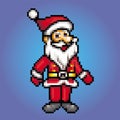 Santa claus retro 8 bit - pixel art style illustration