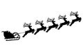 Santa Claus rides reindeer in a sleigh sled. Royalty Free Stock Photo