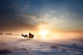 Santa Claus rides in a reindeer sleigh Royalty Free Stock Photo