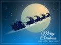 Santa Claus rides in a sleigh with their reindeer through Royalty Free Stock Photo