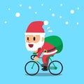 Santa claus riding bike Royalty Free Stock Photo