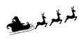 Santa Claus riding with his deers. Santa Claus Driving in a Sledge. Vector Royalty Free Stock Photo