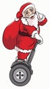 Santa claus riding segway