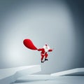 Santa Claus riding a skateboard
