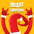 Santa Claus rock n roll gesture icon vector Royalty Free Stock Photo