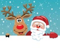 Santa claus and rudolph deer Royalty Free Stock Photo