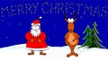 Santa Claus and Rudolph the red-nosed reindeer Royalty Free Stock Photo