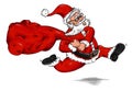 Santa Claus Running With Bag of Presents Royalty Free Stock Photo