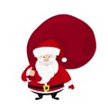 Santa Claus running with the bag of the presents Royalty Free Stock Photo