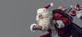 Santa Claus running and delivering gifts Royalty Free Stock Photo