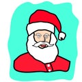 Santa Claus`s face. Happy Santa Claus. Merry christmas. Vector illustration