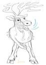 Santa Claus`s reindeer Donner drawing