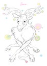 Santa Claus`s reindeer Prancer drawing