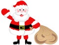 Santa Claus Greeting with Sack