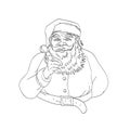 Santa Claus Saint Nicholas or Father Christmas Pointing Index Finger Saying I Want You Line Art Drawing