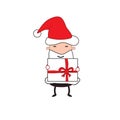 Santa Claus. Santa Claus giving gift. Merry Christmas. - Vector illustration Royalty Free Stock Photo