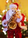 Santa Claus with saxophone Royalty Free Stock Photo