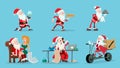 Santa Claus set. Nabo cute grandfathers and common professions. Royalty Free Stock Photo