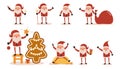 Santa Claus, set. Vector illustration on white background for postcards. Christmas, new year