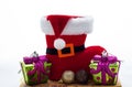 Santa claus shoe and gift Royalty Free Stock Photo