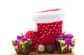 Santa claus shoe and gift