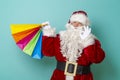 Santa Claus in shopping on winter seasonal sales