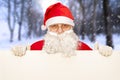 Santa claus showing a blank billboard Royalty Free Stock Photo