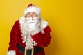 Santa Claus showing to be quiet sign Royalty Free Stock Photo