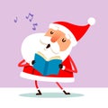 Santa Claus singing Christmas carols Royalty Free Stock Photo