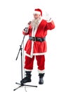 Santa claus singing a christmas songs Royalty Free Stock Photo