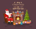 Santa Claus sitting in armchair Royalty Free Stock Photo