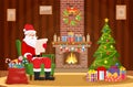 Santa Claus sitting in armchair Royalty Free Stock Photo