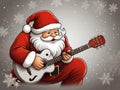 Santa Claus is Sitting and Playing the Guitar