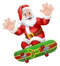 Santa Claus Skateboard Skater Christmas Cartoon