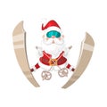 Santa Claus ski jumping - isolated on transparent background