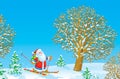 Santa Claus skier Royalty Free Stock Photo