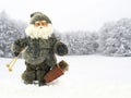 Santa Claus skier Royalty Free Stock Photo